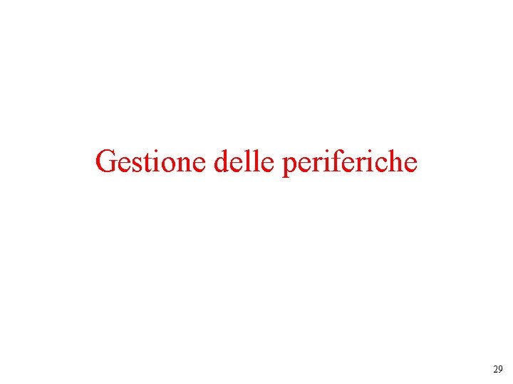 Gestione delle periferiche 29 