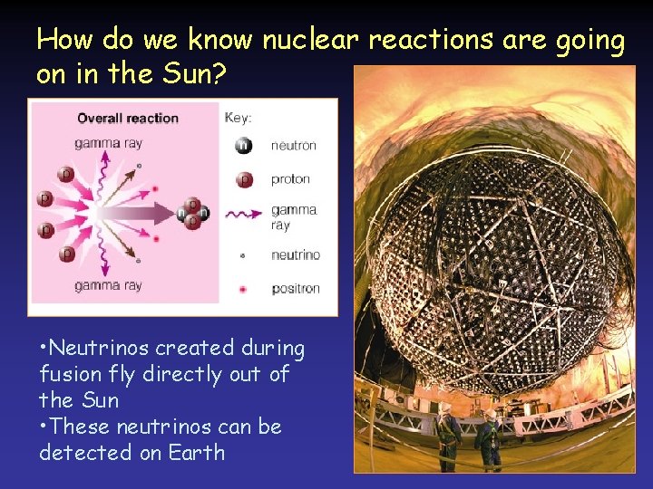 How do we know nuclear reactions are going on in the Sun? • Neutrinos How do we know nuclear reactions are going on in the Sun? • Neutrinos