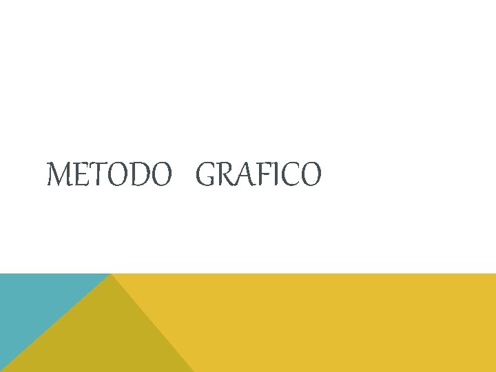 METODO GRAFICO METODO GRAFICO
