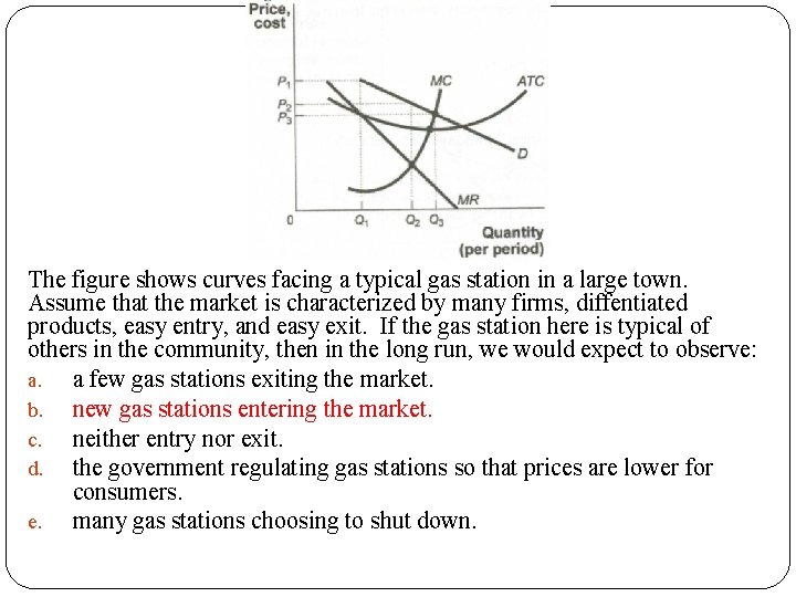 The figure shows curves facing a typical gas station in a large town. Assume