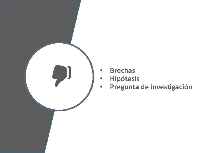  • Brechas • Hipótesis • Pregunta de investigación 