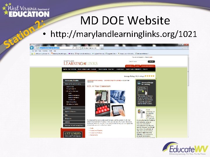 2: MD DOE Website St n • http: //marylandlearninglinks. org/1021 o i t a 2: MD DOE Website St n • http: //marylandlearninglinks. org/1021 o i t a