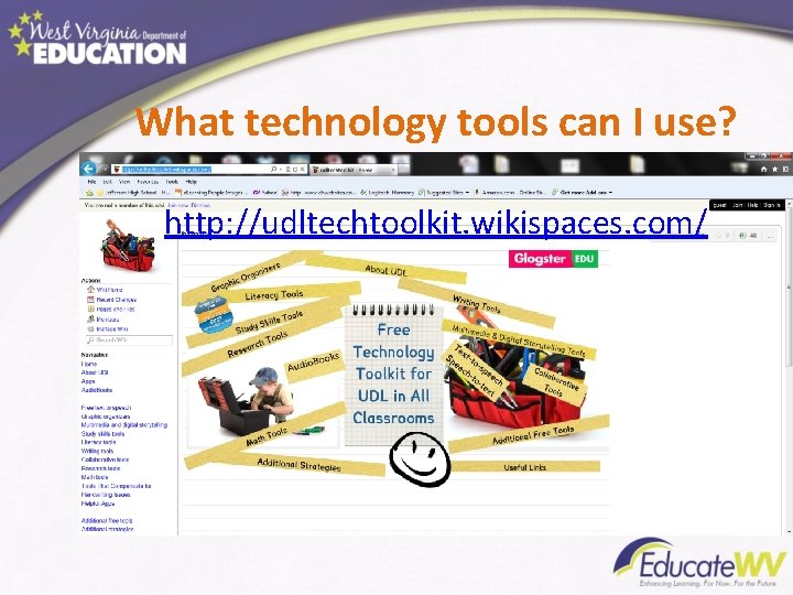 What technology tools can I use? http: //udltechtoolkit. wikispaces. com/ What technology tools can I use? http: //udltechtoolkit. wikispaces. com/