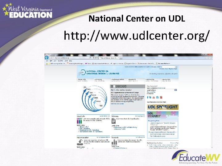 National Center on UDL http: //www. udlcenter. org/ National Center on UDL http: //www. udlcenter. org/