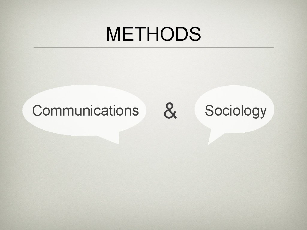 METHODS Communications & Sociology 