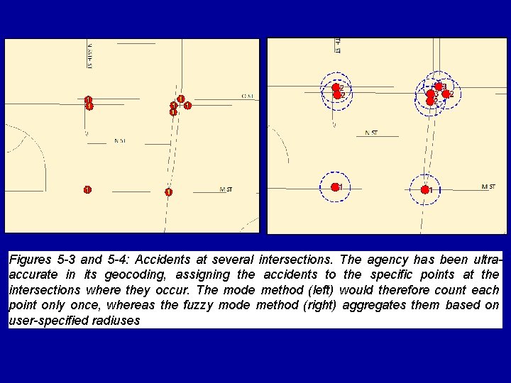 Figures 5 -3 and 5 -4: Accidents at several intersections. The agency has been Figures 5 -3 and 5 -4: Accidents at several intersections. The agency has been