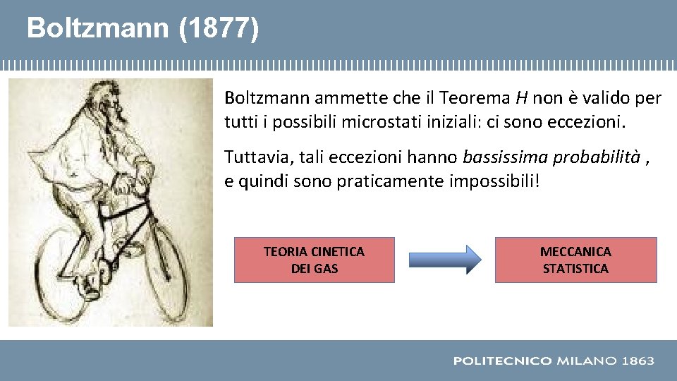 Boltzmann (1877) Boltzmann ammette che il Teorema H non è valido per tutti i Boltzmann (1877) Boltzmann ammette che il Teorema H non è valido per tutti i