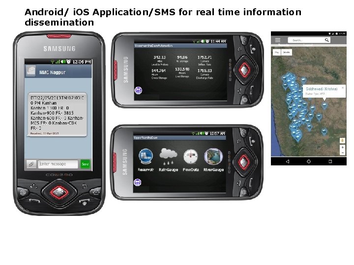 Android/ i. OS Application/SMS for real time information dissemination 