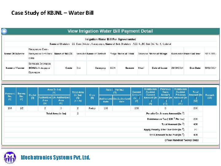 Case Study of KBJNL – Water Bill Mechatronics Systems Pvt. Ltd. 