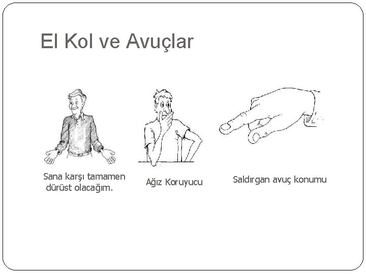 El Kol ve Avuçlar Sana karşı tamamen dürüst olacağım. Ağız Koruyucu Saldırgan avuç konumu