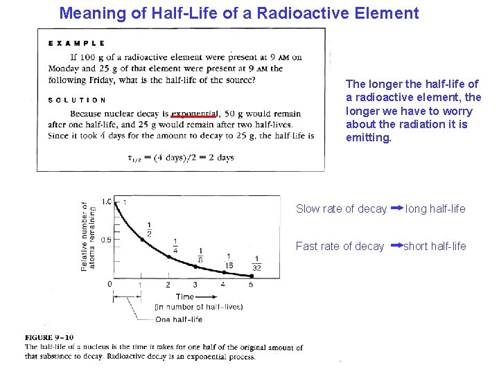 Meaning of Half-Life of a Radioactive Element The longer the half-life of a radioactive