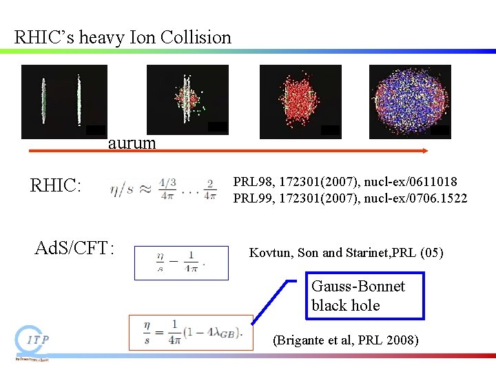 RHIC’s heavy Ion Collision aurum RHIC: Ad. S/CFT: PRL 98, 172301(2007), nucl-ex/0611018 PRL 99, RHIC’s heavy Ion Collision aurum RHIC: Ad. S/CFT: PRL 98, 172301(2007), nucl-ex/0611018 PRL 99,