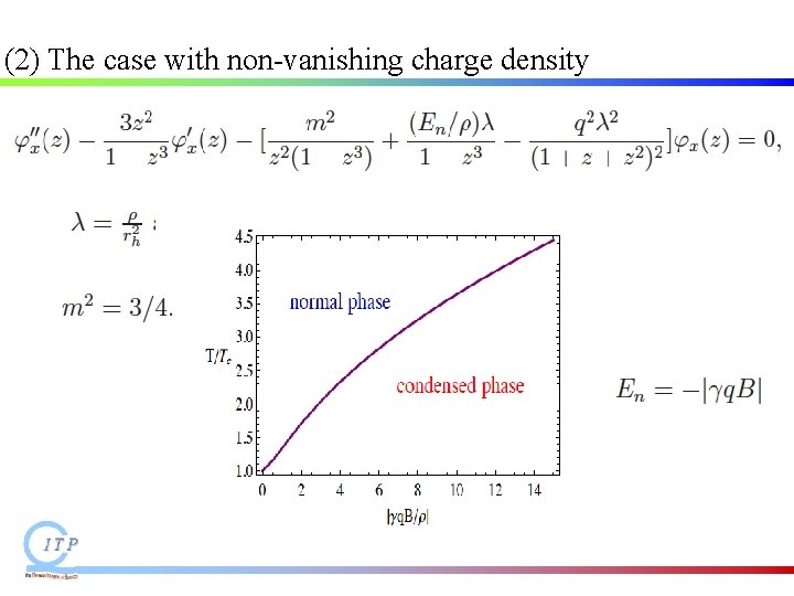 (2) The case with non-vanishing charge density (2) The case with non-vanishing charge density