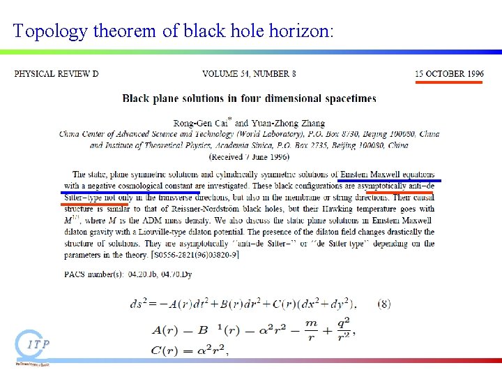 Topology theorem of black hole horizon: Topology theorem of black hole horizon: