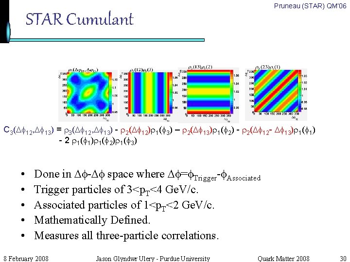 Pruneau (STAR) QM’ 06 STAR Cumulant C 3( 12, 13) = 3( 12, 13)