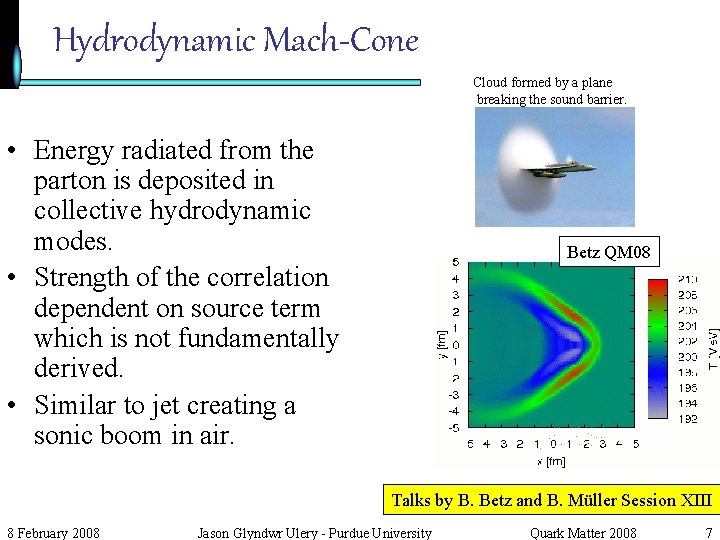 Hydrodynamic Mach-Cone Cloud formed by a plane breaking the sound barrier. • Energy radiated