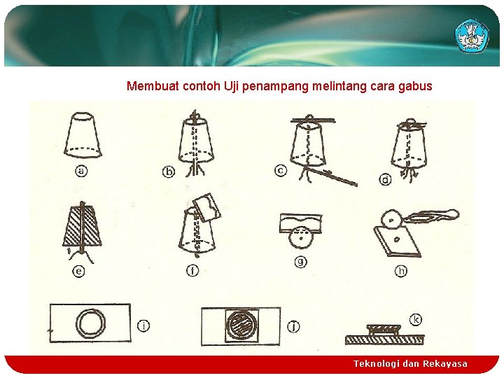 Membuat contoh Uji penampang melintang cara gabus Teknologi dan Rekayasa 