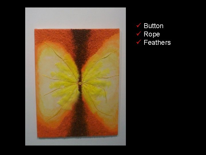 ü Button ü Rope ü Feathers 