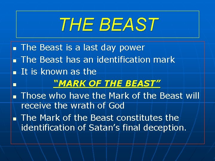 THE BEAST n n n The Beast is a last day power The Beast THE BEAST n n n The Beast is a last day power The Beast