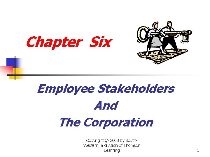 Chapter Six Employee Stakeholders And The Corporation Copyright © 2003 by South. Western, a