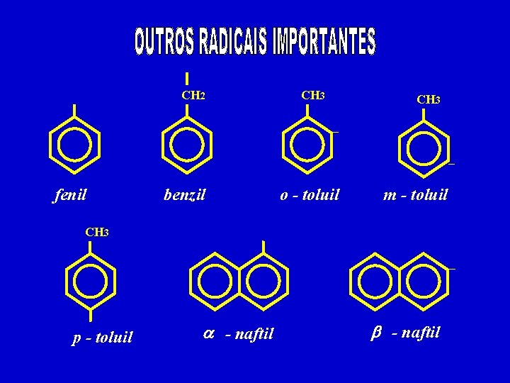 CH 2 CH 3 – – fenil benzil o - toluil m - toluil