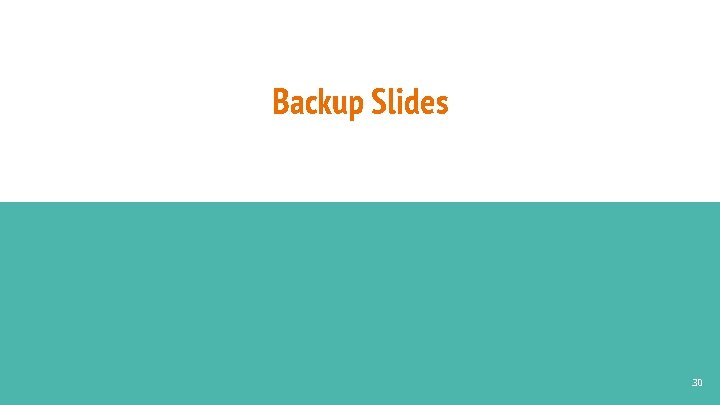 Backup Slides 30 
