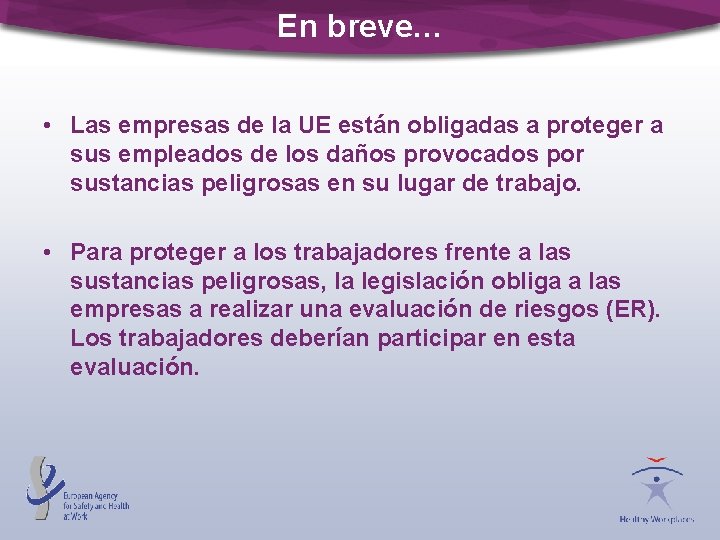 En breve… • Las empresas de la UE están obligadas a proteger a sus