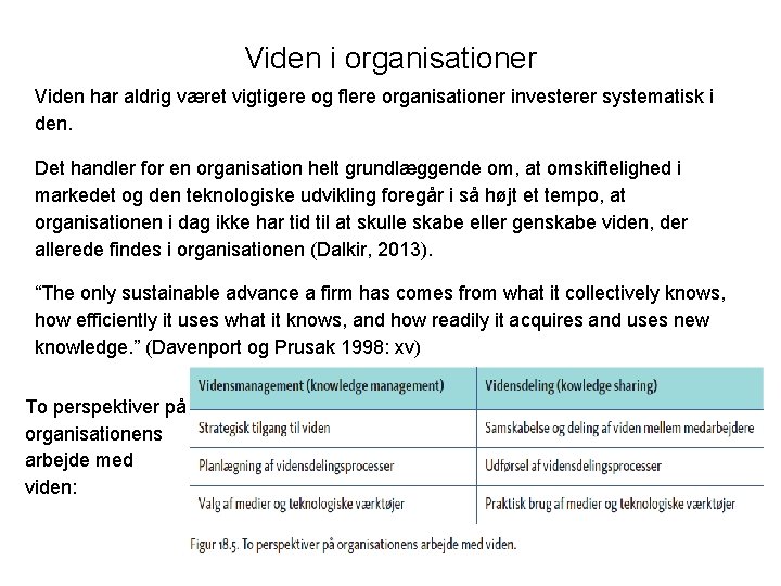 Viden i organisationer Viden har aldrig været vigtigere og flere organisationer investerer systematisk i Viden i organisationer Viden har aldrig været vigtigere og flere organisationer investerer systematisk i