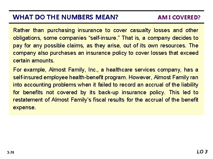 WHAT DO THE NUMBERS MEAN? WHAT’S YOUR AM I COVERED? PRINCIPLE Rather than purchasing