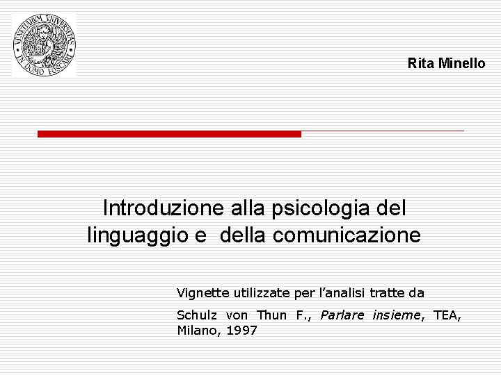 Rita Minello Introduzione alla psicologia del linguaggio e