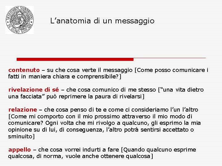 L’anatomia di un messaggio contenuto – su che cosa verte il messaggio [Come posso