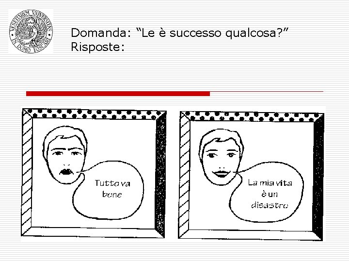 Domanda: “Le è successo qualcosa? ” Risposte: 