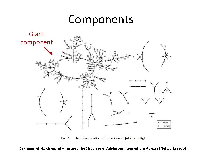 Components Giant component Bearman, et al. , Chains of Affection: The Structure of Adolescent