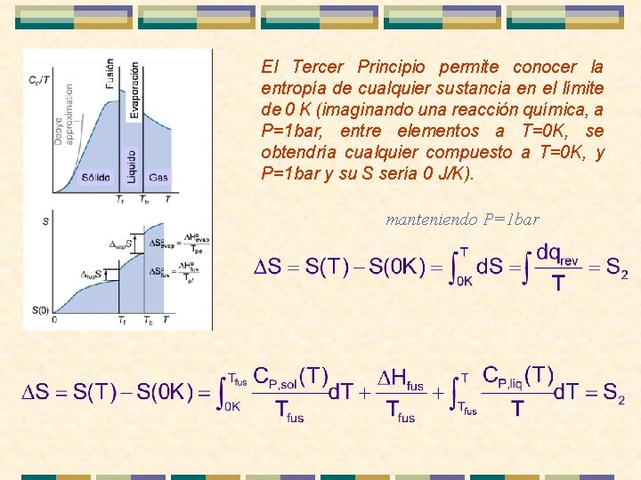 El Tercer Principio permite conocer la entropía de cualquier sustancia en el límite de