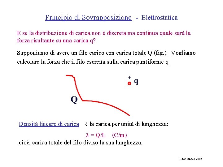 Principio di Sovrapposizione - Elettrostatica E se la distribuzione di carica non è discreta