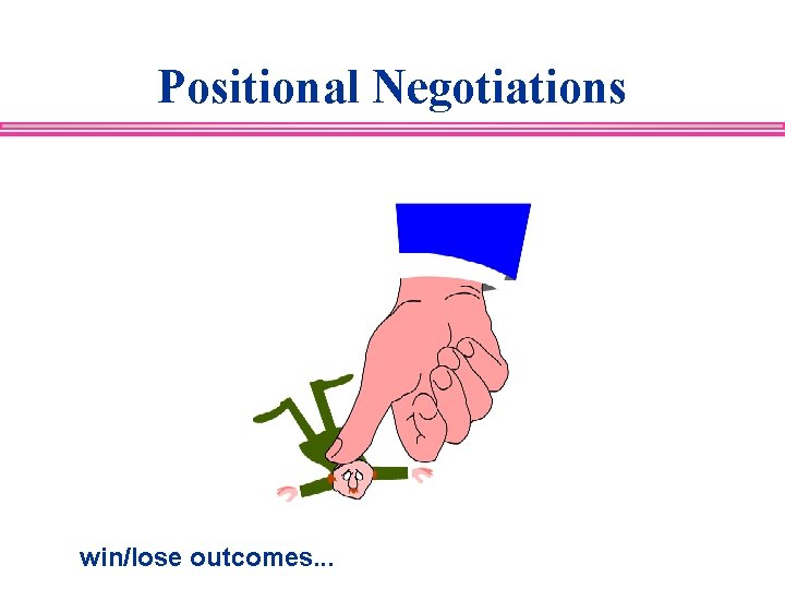 Positional Negotiations win/lose outcomes. . . 