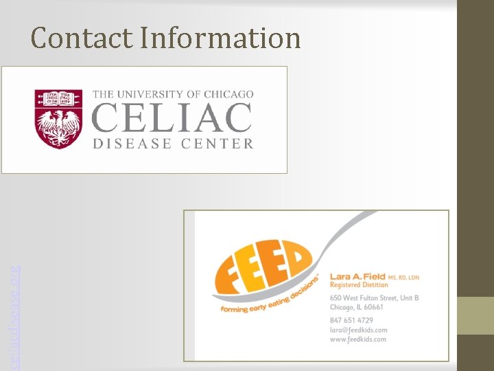 celiacdisease. org Contact Information 