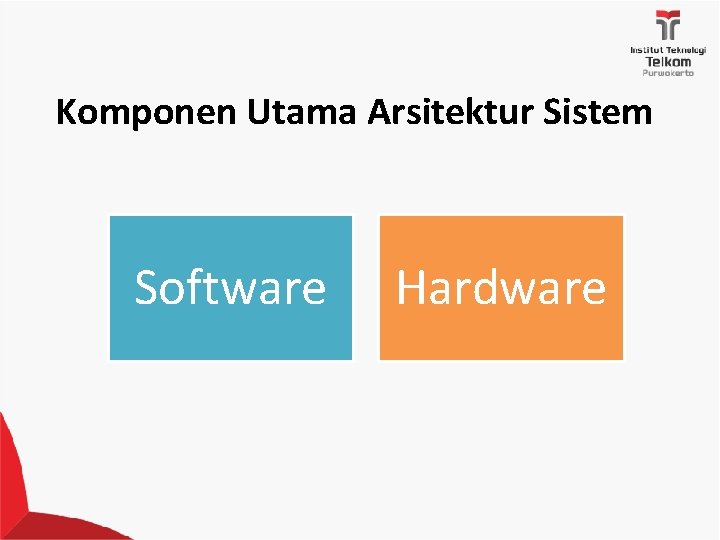 Komponen Utama Arsitektur Sistem Software Hardware 