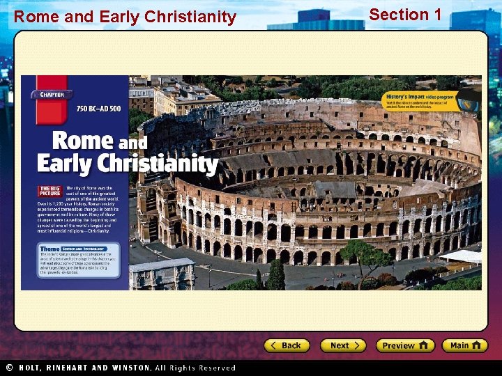 Rome and Early Christianity Section 1 