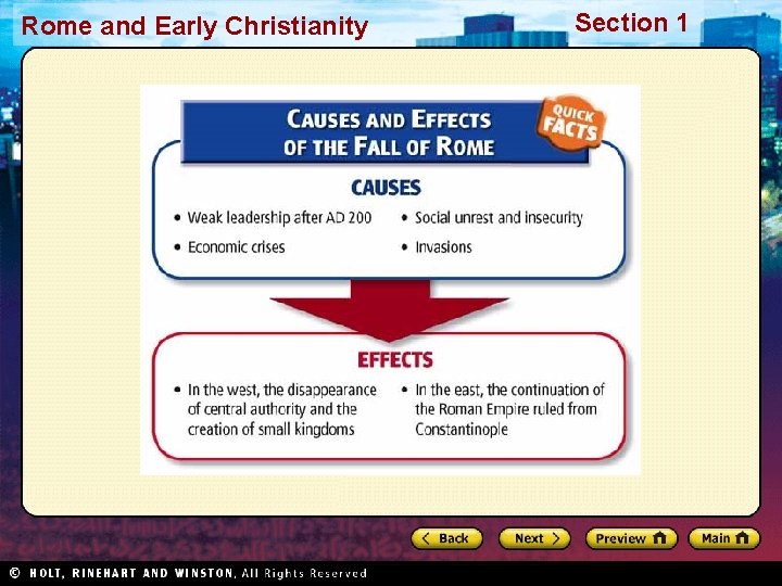 Rome and Early Christianity Section 1 