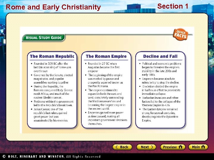 Rome and Early Christianity Section 1 
