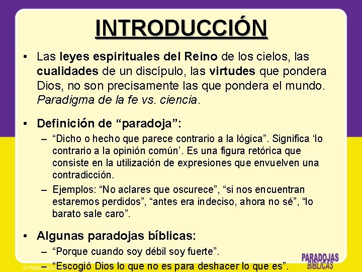 INTRODUCCIÓN • Las leyes espirituales del Reino de los cielos, las cualidades de un INTRODUCCIÓN • Las leyes espirituales del Reino de los cielos, las cualidades de un