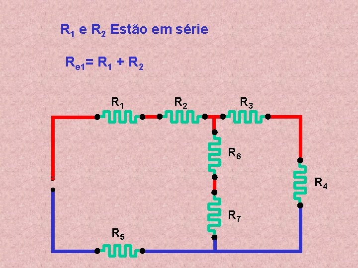 R 1 e R 2 Estão em série Re 1= R 1 + R