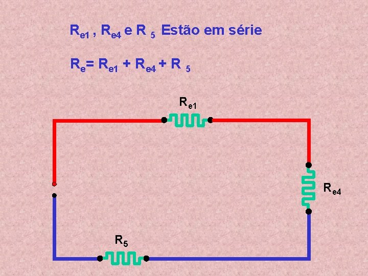 Re 1 , Re 4 e R 5 Estão em série Re= Re 1