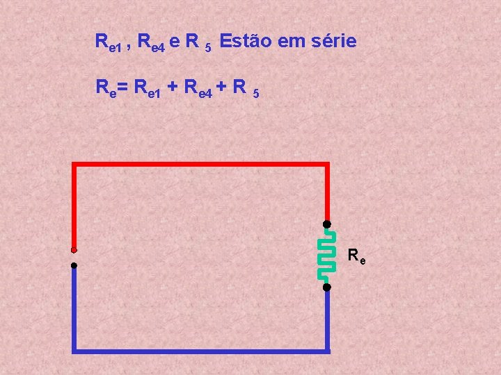 Re 1 , Re 4 e R 5 Estão em série Re= Re 1