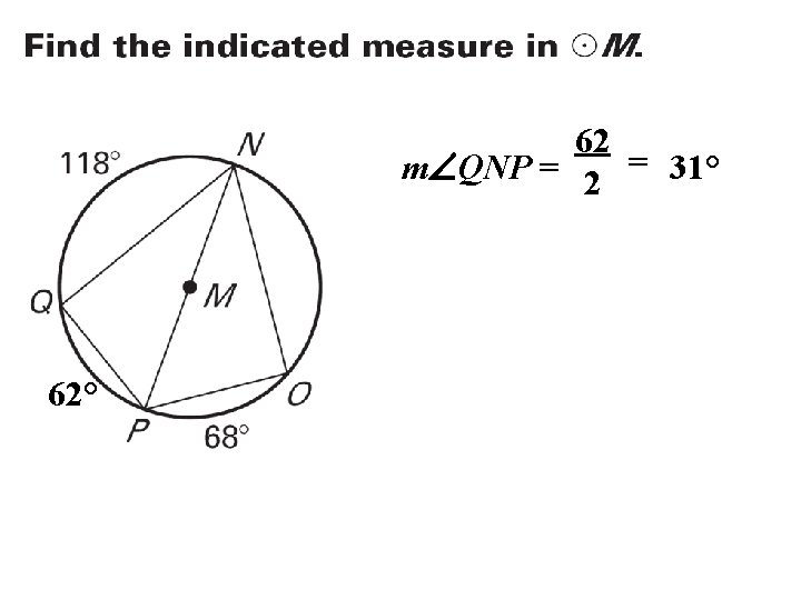 62 m QNP = 2 = 31° 62° 