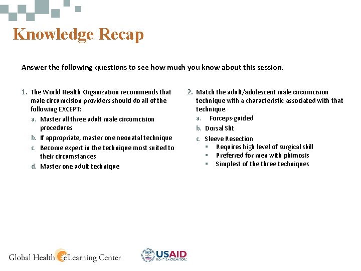 Knowledge Recap Answer the following questions to see how much you know about this