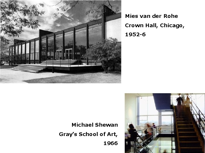 Mies van der Rohe Crown Hall, Chicago, 1952 -6 Michael Shewan Gray’s School of