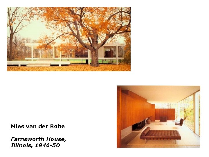 Mies van der Rohe Farnsworth House, Illinois, 1946 -50 