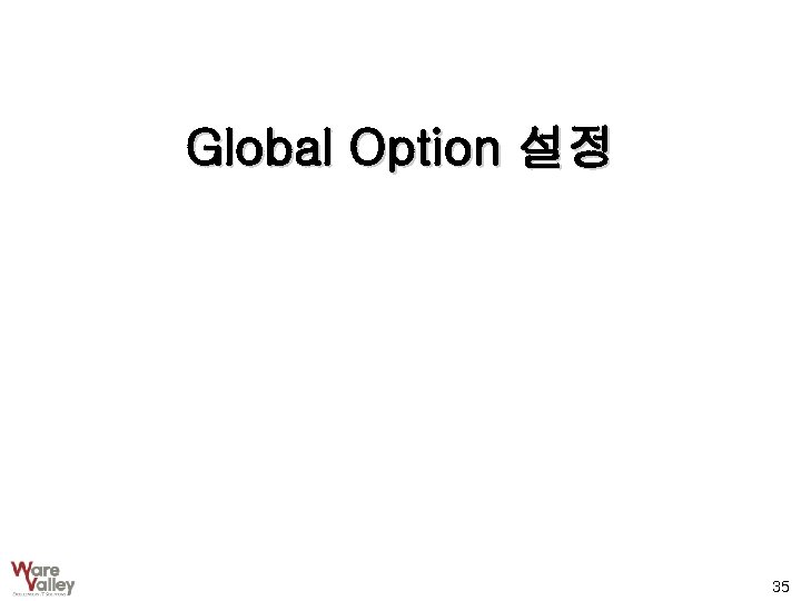 Global Option 설정 35 